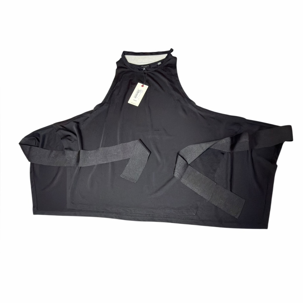 Ted Baker EVEAH 2 Black Halter Tunic Top Sleeveless Draped Asymmetric Blouse NEW - Picture 13 of 16